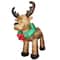 8ft. Pre-Lit Inflatable Reindeer with Wreath & Multicolor LED Lights